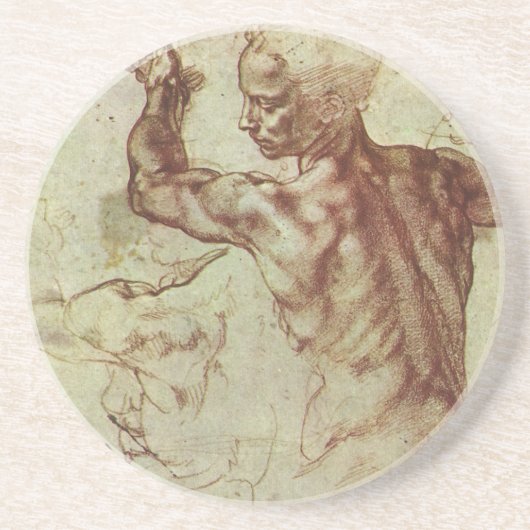 Dessous De Verre En Grès Étude de Libyan Sibyl par Michelangelo (Devant)