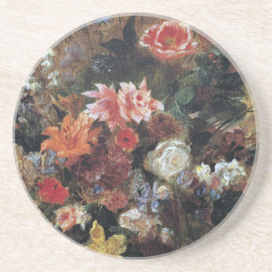 Dessous De Verre En Grès Eugene Delacroix Bouquet Vintage de fleurs