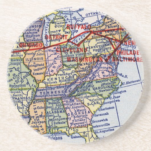 DESSOUS DE VERRE EN GRÈS EXPÉDITION D'AMERICAN EXPRESS (Devant)