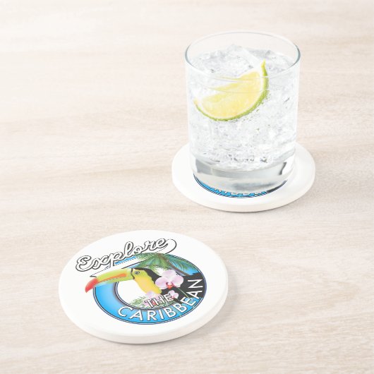 Dessous De Verre En Grès Explorez la zone de voyage des Caraïbes. (Côté)