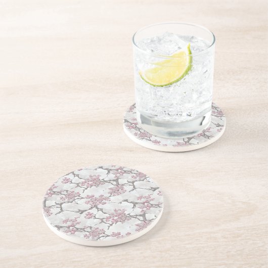 Dessous De Verre En Grès Exquisite Cherry Blossoms Florals (Côté)