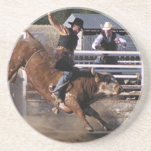 Dessous De Verre En Grès Extrémité de cavalier de Taureau (Devant)