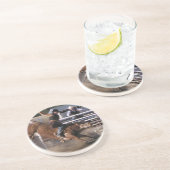 Dessous De Verre En Grès Extrémité de cavalier de Taureau (Côté)