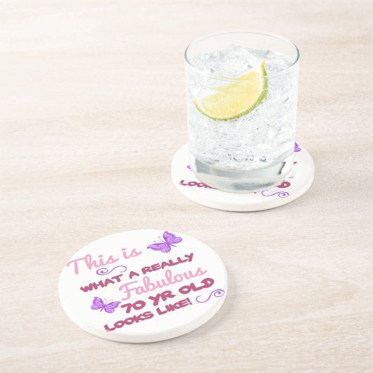 Dessous De Verre En Grès Fabuleux 70e anniversaire (Côté)