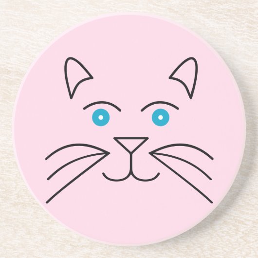 Dessous De Verre En Grès Face de chat (Devant)