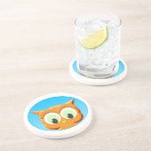 Dessous De Verre En Grès Face D'Une Petite Chouette (Côté)