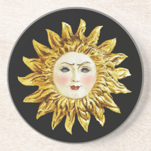 Dessous De Verre En Grès Face solaire radieuse