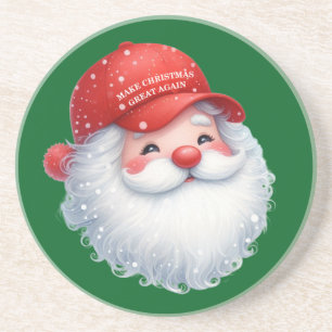 Dessous De Verre En Grès Faire à nouveau Noël plus grand Maga GOP Père Noël