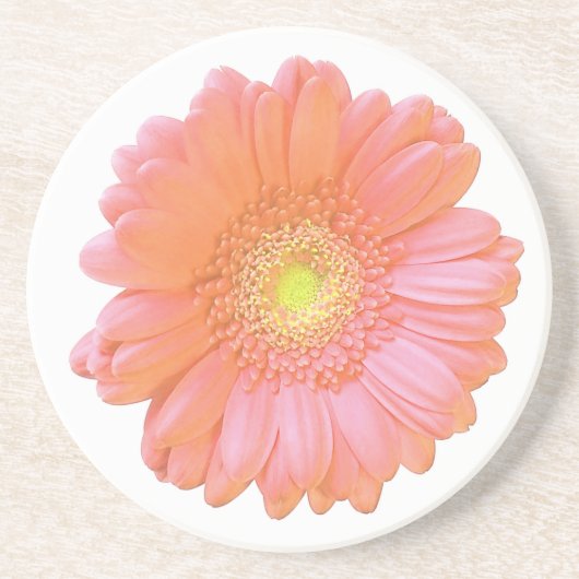 Dessous De Verre En Grès Faisée de gerbera orange (Devant)