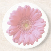 Dessous De Verre En Grès Faisée de gerbera rose pâle (Devant)