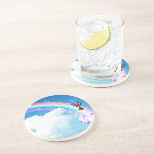 Dessous De Verre En Grès Faisons un arc en ciel (Côté)