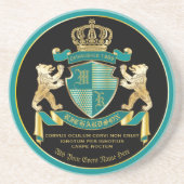 Dessous De Verre En Grès Faites votre propre blouse d'armoiries Turquoise d (Devant)