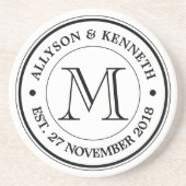 Dessous De Verre En Grès Faites votre propre rétro monogramme de (Devant)