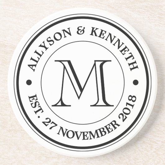 Dessous De Verre En Grès Faites votre propre rétro monogramme de (Devant)
