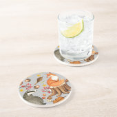 Dessous De Verre En Grès Fall Leaves Badger & Fox (Côté)