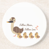 Famille de canards mignons sous-verre en marbre
