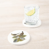 Dessous De Verre En Grès Famille Pheasant Ringneck (Côté)