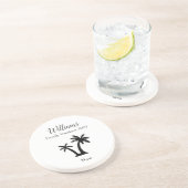 Dessous De Verre En Grès Famille Tropical Vacances Palm Tree Keepsaké (Côté)