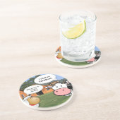 Dessous De Verre En Grès Farm animals cute cartoon funny chat (Côté)