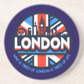 Dessous De Verre En Grès Fatigué de Londres (Devant)