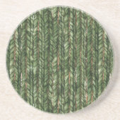 Dessous De Verre En Grès Faux fils tissés verts (Devant)