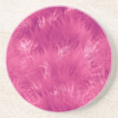 Dessous De Verre En Grès Faux Fourrure Rose Chaud (Devant)