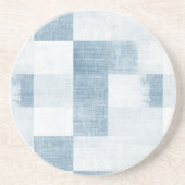 Dessous De Verre En Grès Faux Jean Bleu Blanc Rayures (Devant)