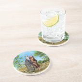 Dessous De Verre En Grès Fée avec licorne (Côté)