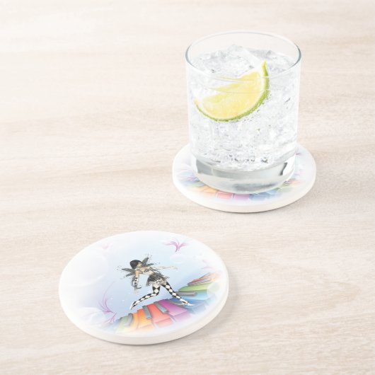 Dessous De Verre En Grès Féerie clavier musical Vignette (Côté)