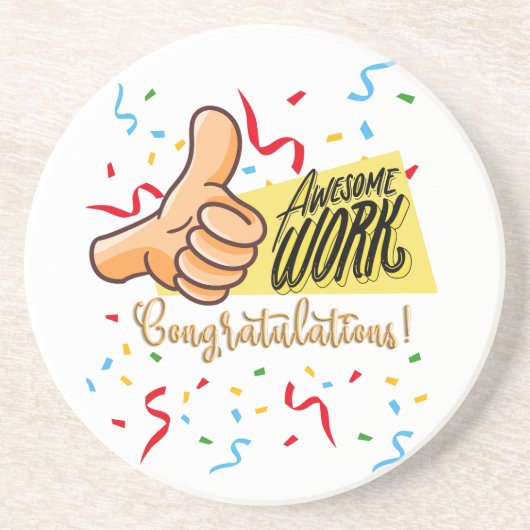 Dessous De Verre En Grès félicitations de travail impressionnantes (Devant)