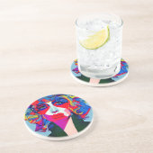 Dessous De Verre En Grès Femme Abstraite (Côté)