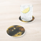 Dessous De Verre En Grès Femme et Cheval (Côté)