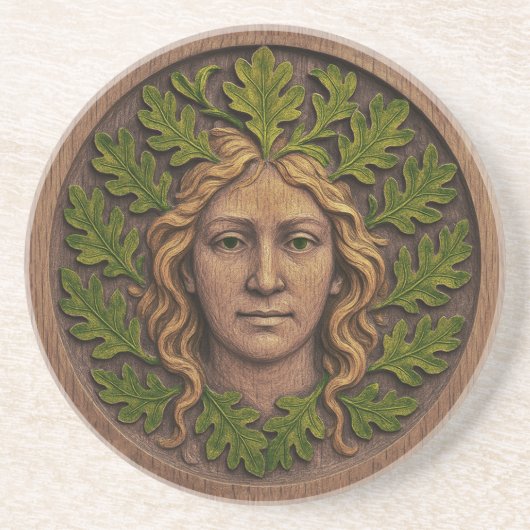 Dessous De Verre En Grès Femme verte - Bois (Devant)