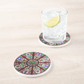 Dessous De Verre En Grès Fenêtre de l'église en verre rond (Côté)