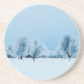 Dessous De Verre En Grès Ferme d'hiver (Devant)