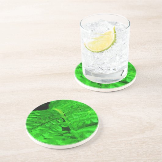 Dessous De Verre En Grès Ferme verte Impressionnisme Abstrait (Côté)