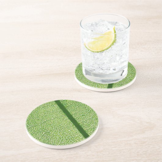 Dessous De Verre En Grès Fermer la feuille verte (Côté)