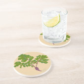 Dessous De Verre En Grès Fermier Radish Turnips Jardinage Plante (Côté)