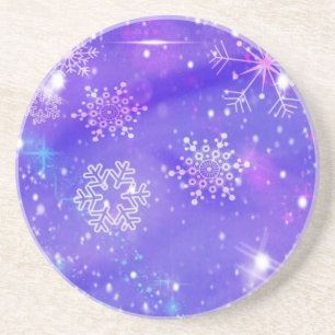Dessous De Verre En Grès Festive Violet Fête Fête Fête de Noël