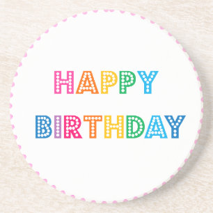 Dessous De Verre En Grès Fête d'anniversaire joyeuse de Bubble Gum