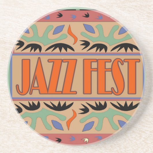 Dessous De Verre En Grès Fête de jazz Abstraite (Devant)