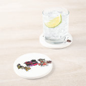 Dessous De Verre En Grès Fête de la mère de Lover Dog and Puppies (Côté)