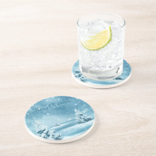 Dessous De Verre En Grès Fête de la Neige, Arbre de Noël