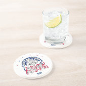 Dessous De Verre En Grès Fête de l'Indépendance Étoiles d'aigle américain (Côté)