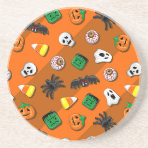 Dessous De Verre En Grès Fête des Candies Éffrayantes d'Halloween