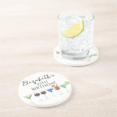 Dessous De Verre En Grès Fête des cocktails d'aquarelle (Côté)