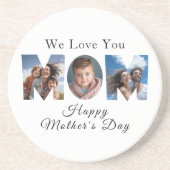 Dessous De Verre En Grès Fête des mères personnalisées 3 photo Collage (Devant)