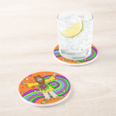 Dessous De Verre En Grès "fête des pères " "de cadeaux hippies" (Côté)