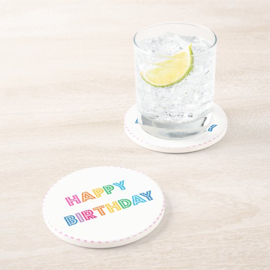 Dessous De Verre En Grès Fête du joyau de Bubble Gum (Côté)