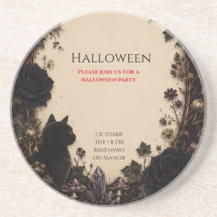 Dessous De Verre En Grès Fête Halloween gothique Roses, Lierre sombre, Papi